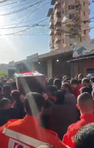 تشييع الشهيد وسيم علي وزوجته زينب في مخيم البداوي