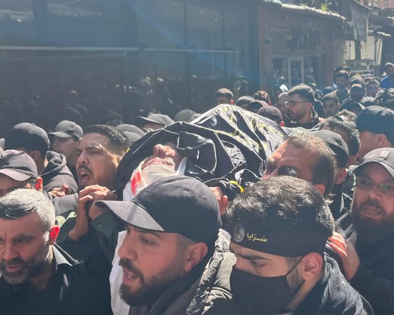 تشييع الشهيد القائد في حركة الجهاد الإسلامي أدهم العثمان في عين الحلوة