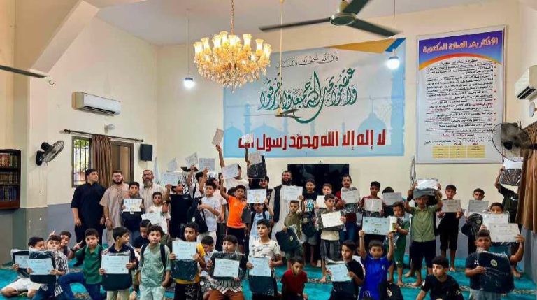 اختتام الدورة الصيفية “بشائر الأقصى” الخامسة بمسجد العودة في مخيم الرشيدية